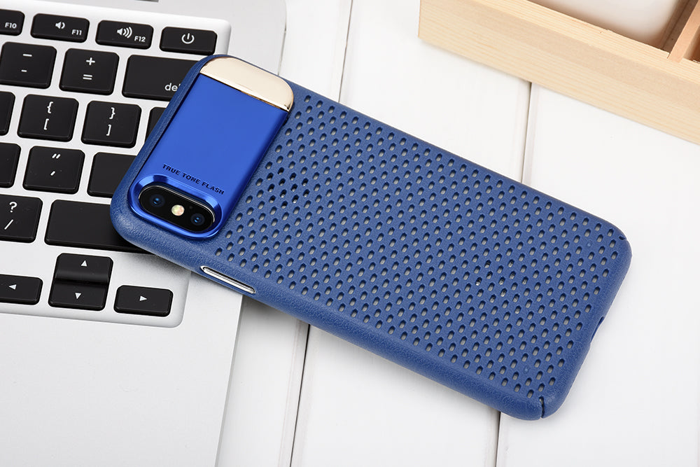 Zinc Alloy Kickstand Case For Apple iPhone X Honeycomb Hollow Heat Dissipation Stand Cover Armor Case