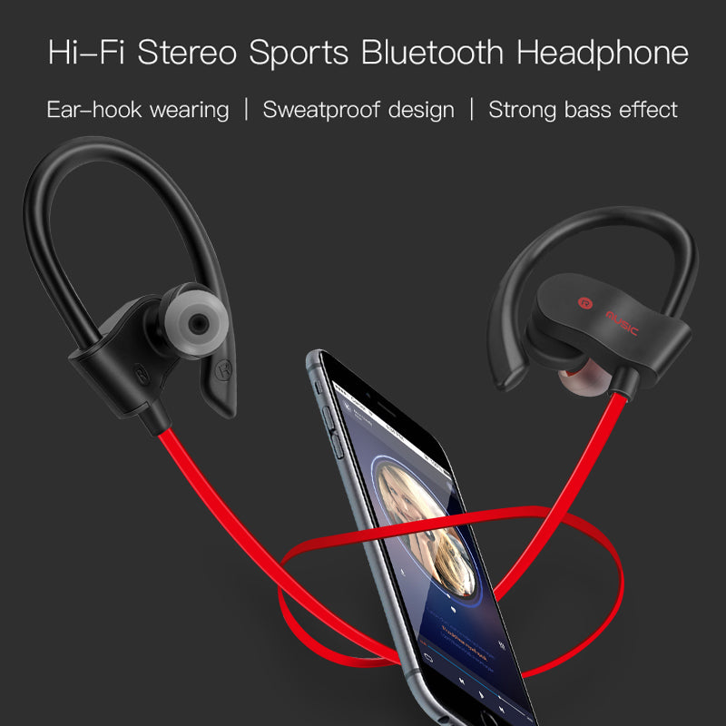 JESBOD S1 Bluetooth V4.1 Headphones Wireless Sports Earphones Sweatproof Headsets Aptx 3D Stereo Sound Earbuds for all phones PC
