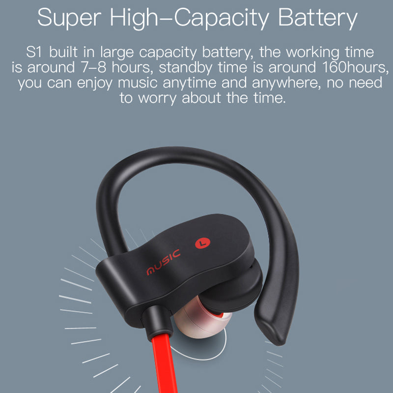 JESBOD S1 Bluetooth V4.1 Headphones Wireless Sports Earphones Sweatproof Headsets Aptx 3D Stereo Sound Earbuds for all phones PC