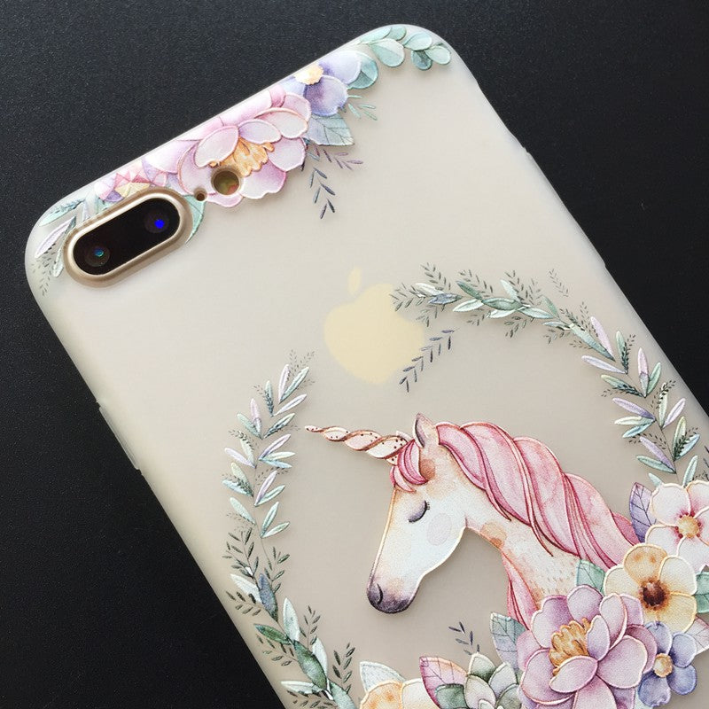 Unicorn Flamingo Case For iPhone 7 Plus Soft TPU Back Cover For iPhone X