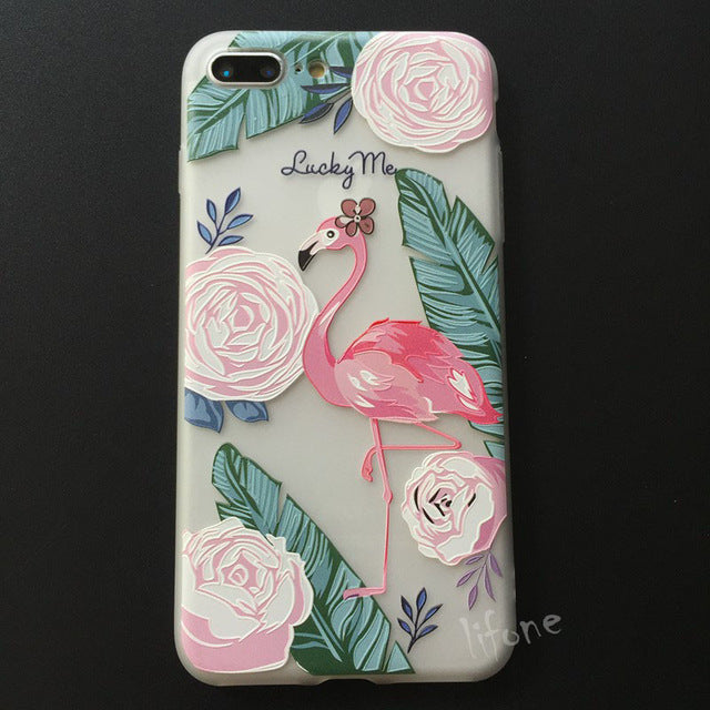 Unicorn Flamingo Case For iPhone 7 Plus Soft TPU Back Cover For iPhone X