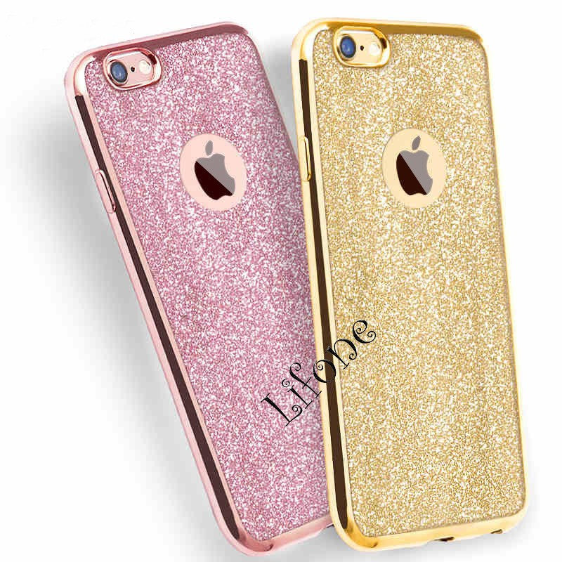 Kerzzil Luxury Clear TPU Phone Case For iPhone 7 & 8 Plus 6 6s 6 Plus SE X 5s Silicone Soft Plating Back Cover With Bling Card