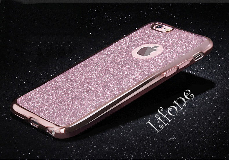 Kerzzil Luxury Clear TPU Phone Case For iPhone 7 & 8 Plus 6 6s 6 Plus SE X 5s Silicone Soft Plating Back Cover With Bling Card