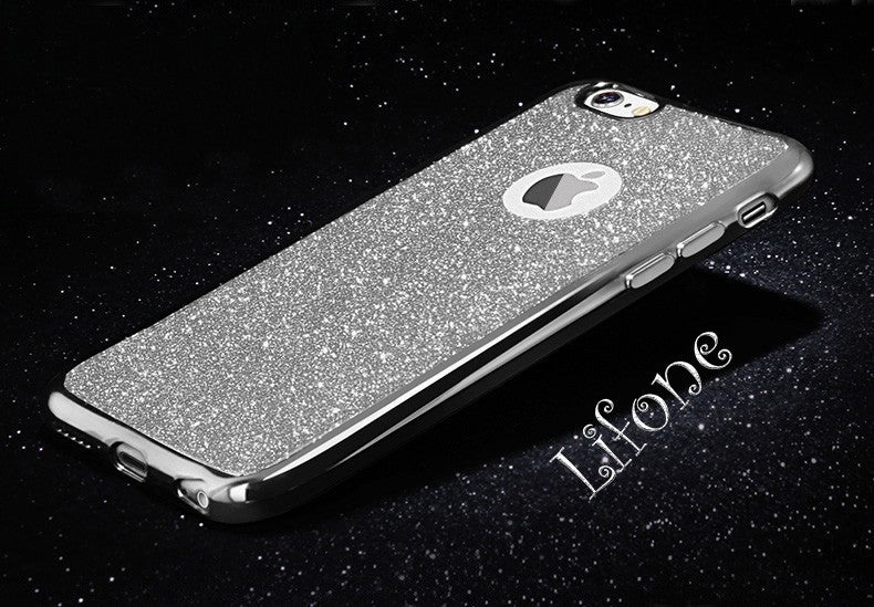 Kerzzil Luxury Clear TPU Phone Case For iPhone 7 & 8 Plus 6 6s 6 Plus SE X 5s Silicone Soft Plating Back Cover With Bling Card